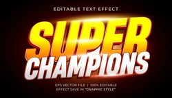 Super Champions 3d Editable Text Effect Sport Style