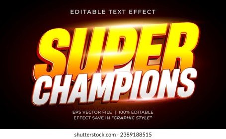 Super Champions 3d editable text effect sport style