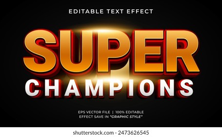 Super Champions 3D editierbarer Texteffekt-Sportstil