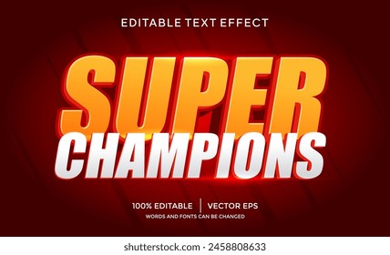 super champions 3D text effect template