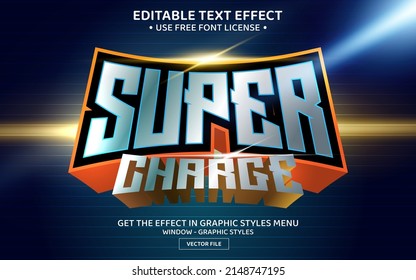 Super charge 3D editable text effect template