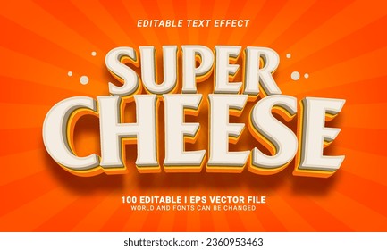 efecto de texto modificable de súper queso