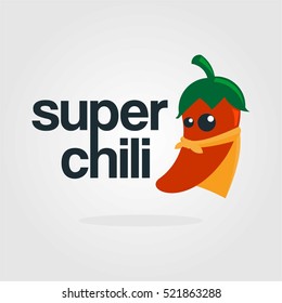 SUPER CHILI LOGO COMPANY FOOD TEMPLATE EMBLEM BUSINESS SIGN SYMBOL