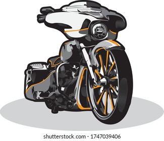 super chopper. black and orange model. hard drawing