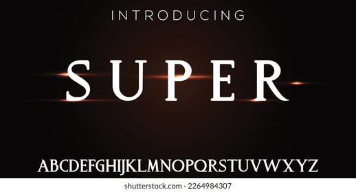 Super Classic and elegant typography. Alphabet and numbering uppercase. Vector illustration of font set.