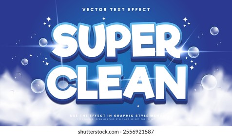 Super Clean 3D editable text effect Template with bubble style