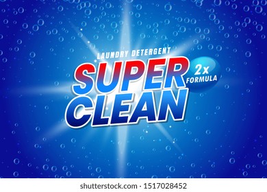 super clean laundry detergent packaging concept template design