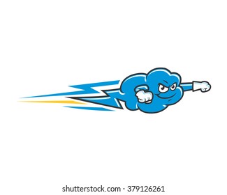 super cloud mascot character image vector