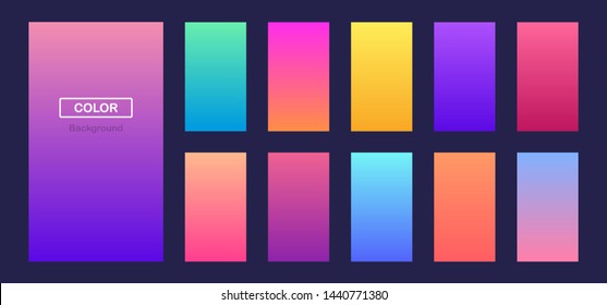 Super collection soft color gradients background. Modern screen vector design for mobile app. Vector illustration.