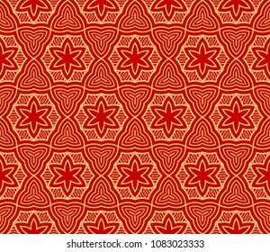Super color decorative floral ornament modern pattern. for interior design, textile, wallpaper. seamless vector illustration.