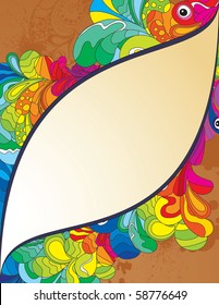 Super farbenfrohe Komposition für Ihr Design. Handgezeichnete Illustration.