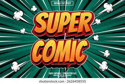 Super Comic cartoon style 3D editable text effect