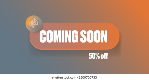 Super Coming soon banner or button on stylish modern background. Coming soon sign icon, poster, logo and sticker