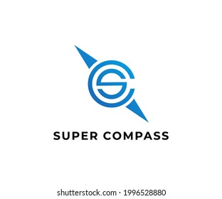 Super Compass Monogram Letter C + S and compass