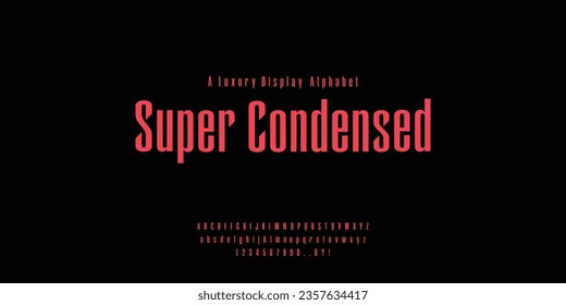 Super Condensed alphabet typography font vector for logo and branding
