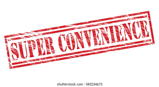 super convenience red vector stamp on white background