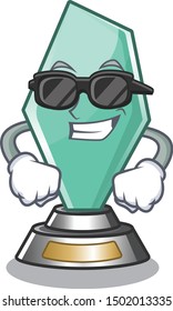 Super cool acrylic trophy isolated with the mascot