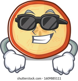 Super cool apple chips character wearing black glasses