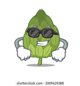 Super cool artichoke character cartoon style