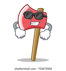 Super cool axe character cartoon style vector illustration