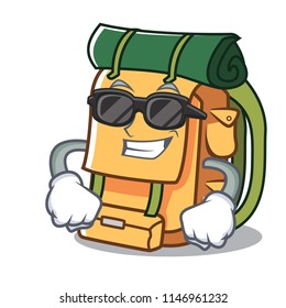 Super cool backpack character cartoon style