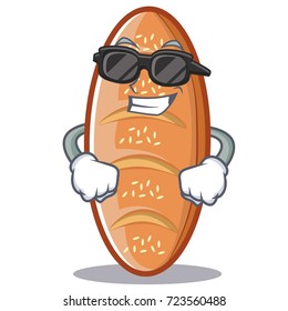 Super cool baked bread character cartoon
