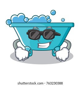 Super cool bathtub character cartoon style