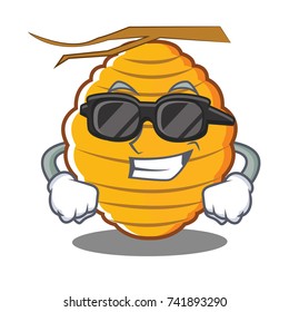 Super cool bee hive character cartoon