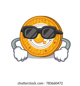Super cool BitConnect coin character cartoon