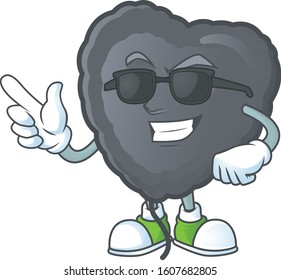 Super cool black love balloon character wearing black glasses