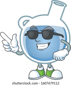 Super cool blue potion character wearing black glasses