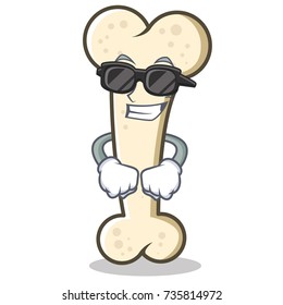 Super cool bone character cartoon mascot