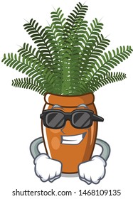 Super cool boston fern isolated with the character