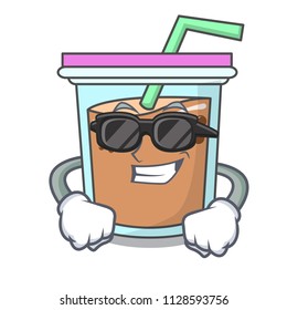 Super cool bubble tea character cartoon