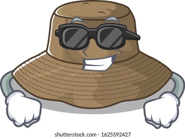 Super cool bucket hat character wearing black glasses