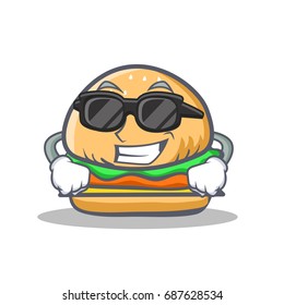 Super cool burger character cartoon style