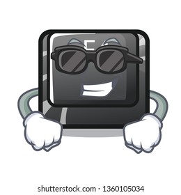 Super cool button f4 isolated with the character