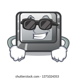 Super cool button J isolated in the cartoon