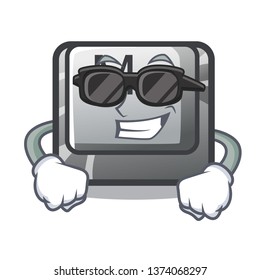 Super cool button M in the character shape