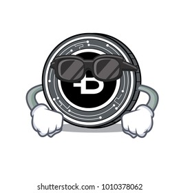 Super cool Bytecoin coin character cartoon