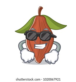Super cool cacao bean character cartoon