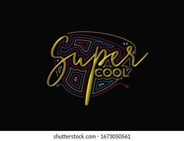 Super Cool Calligraphic 3d Style Text Vector illustration Design.