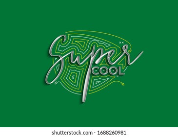 Super Cool Calligraphic 3d Style Text Vector illustration Design.