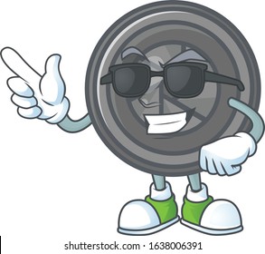 Super cool camera lens mascot character wearing black glasses