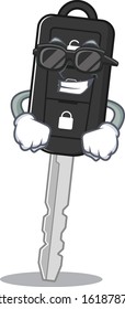Super cool car key character wearing black glasses