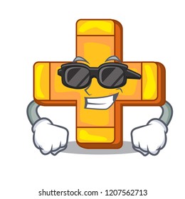 Super cool cartoon plus sign logo concept health