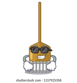 Super cool cartoon rake leaves with wooden stick