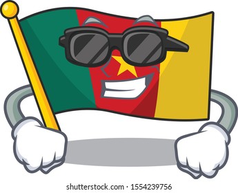 super cool cartoon smiling flag cameroon on character