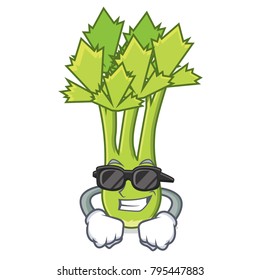 Super cool celery character cartoon style