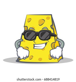 Super Cool Cheese Character Cartoon Style